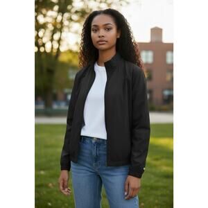 VS PINK Womens Rain Jacket BLACK Windbreaker Lightweight Outdoor SMALL / MEDIUM